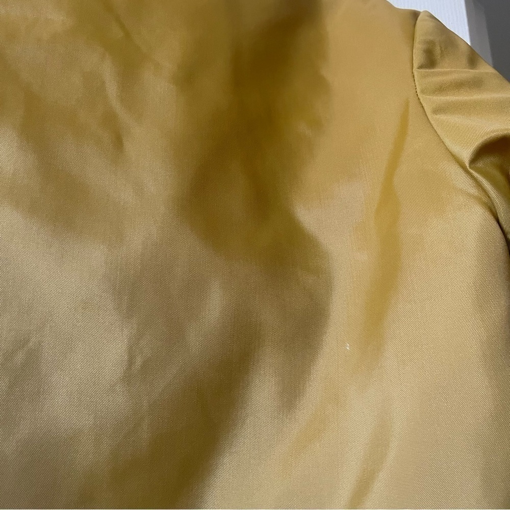 Ford Vintage Rare 90s Winter Jacket Zip Up Fuzzy Lined  Yellow Mustard Size l - Picture 14 of 16